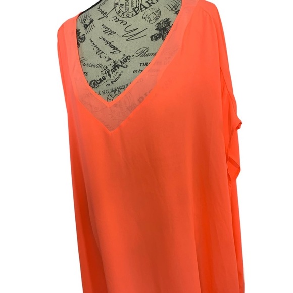 Torrid Top fluorescent orange Blouse or use as bathing suit cover-up women’s 5X - Picture 6 of 12